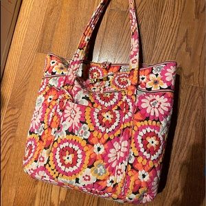 Vera Bradley pink and orange big tote